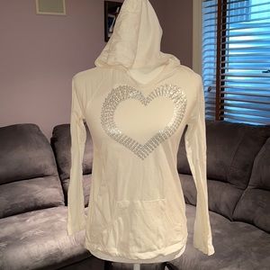 FADED GLORY hooded long sleeve T-shirt hear love design Sz XL 14-16